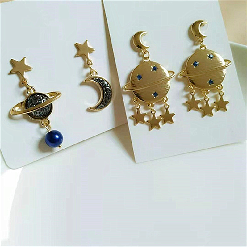 17g Weight Fashion Star Moon Alloy Plating Women's Drop Earrings 1 Pair