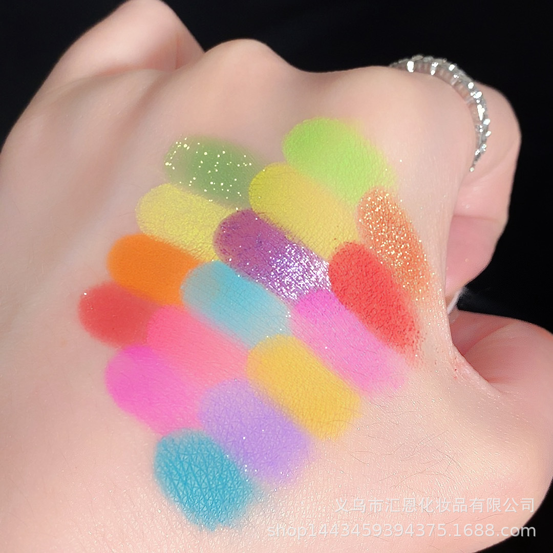 Paleta de sombras de ojos Misslara de 16 colores, acabado mate perlado, resistente al agua, no se desvanece fácilmente, maquillaje vibrante de verano de estilo europeo y americano. image 5