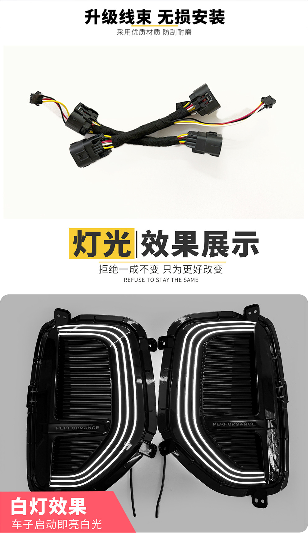 Suitable for Chery 2026 Tiggo 9X Daytime Running Lights, Modified Led Sequential Turn Signal Daytime Running Lights, Front Fog Lights
