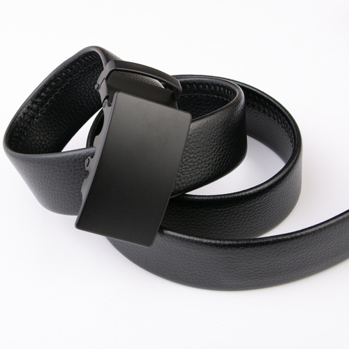 Automatic Buckle Leather Belt Black Face Sports Car Style Waist Bag Edge PVC Wear-Resistant Scratch-Resistant Men's Pants Belt Hot Sale at Street Stalls