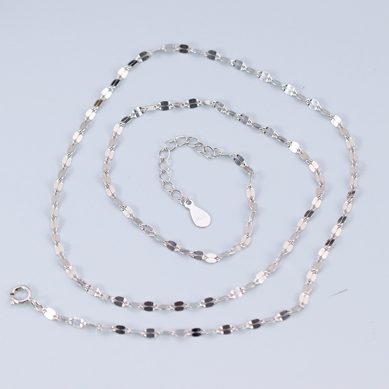 Cadena de caja de collar de plata esterlina S925 cadena en forma de O Cadena de onda de agua cadena estrellada Cruz cadena femenina Cadena de clavícula cadena al por mayor