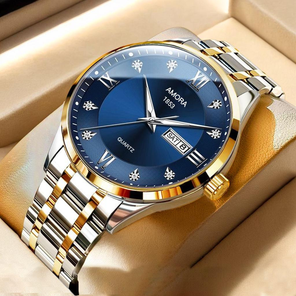 Men's Watch Men's Fully Automatic Non-Mechanical Watch Steel Band Men's Business Waterproof Quartz Watch Cross-Border Special Luminous