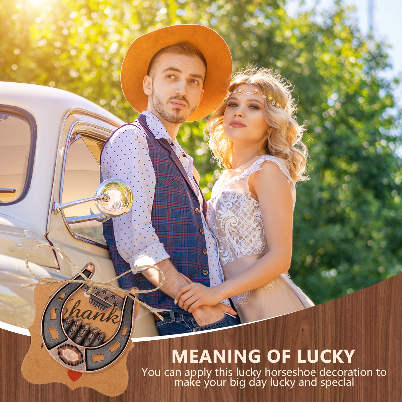 Lucky herradura abierta botella llavero antiguo herradura colgante de boda regalos pequeños