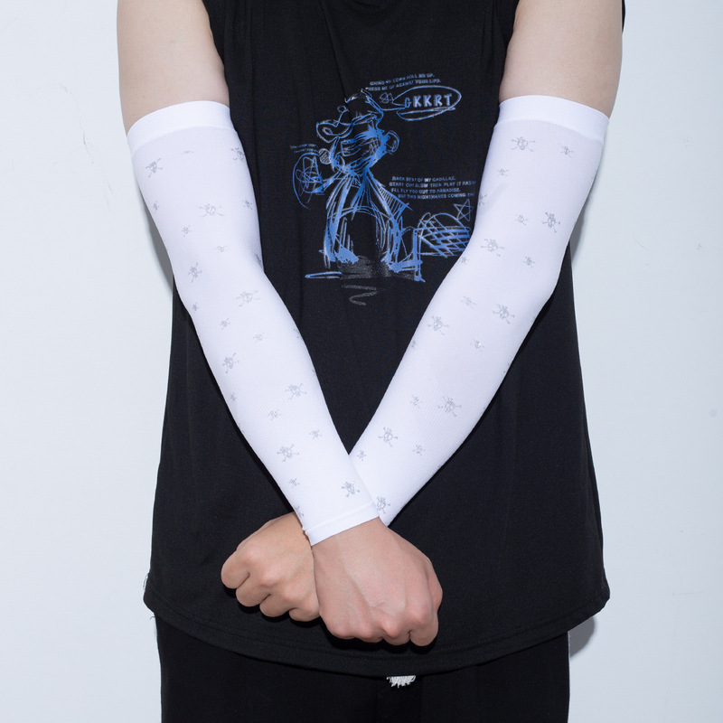 Cross-Border Sleeves for Men and Women, Long Gloves, Halloween Skull Arm Guards, Wrist Air-Conditioned Rooms, Warm Cycling Sleeves