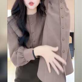 气质简约复古设计感衬衫女感轻奢减龄洋气上衣2025年秋季新款