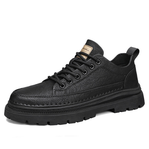 Men's Spring 2025 Low-Top Casual Board Shoes, Men's British Business Leather Shoes, Fashion Men's Work Boots Martens