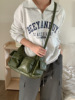 Universal retro green capacious one-shoulder bag, brand polyurethane shoulder bag, Korean style