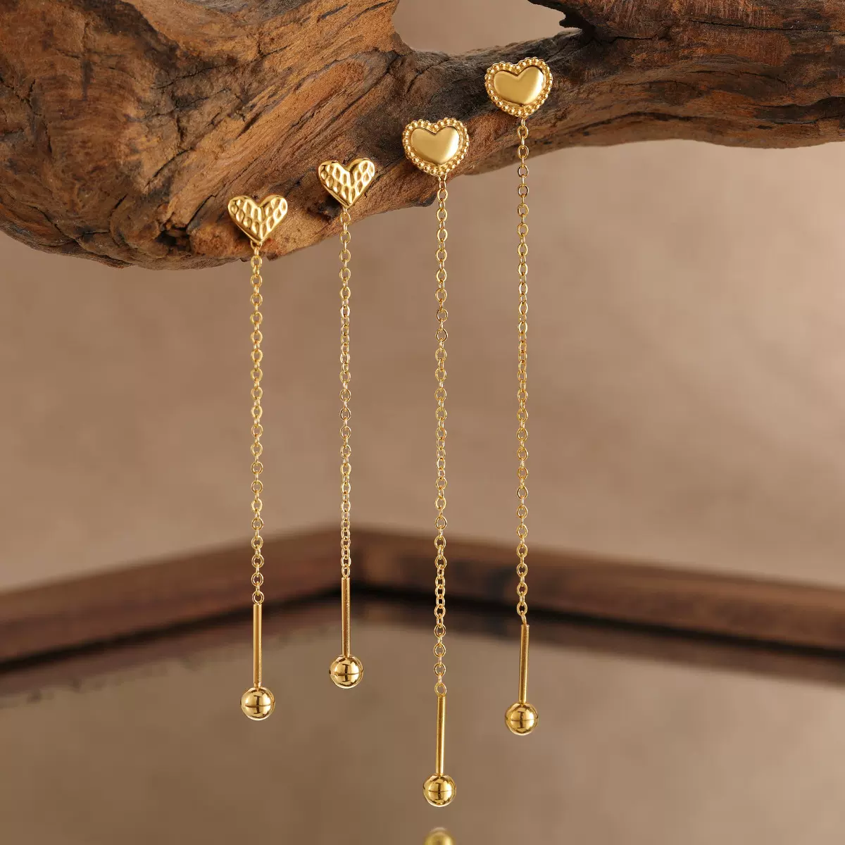 韩式ins风新款小众简约爱心钛钢耳线时尚设计感气质百搭心形耳饰