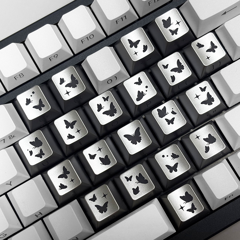 Hot-Selling Heart Butterfly 21 Keys Original Height Side-illuminated Magnetic Switch Mechanical Keyboard DIY Modification Keycaps_voghion.com