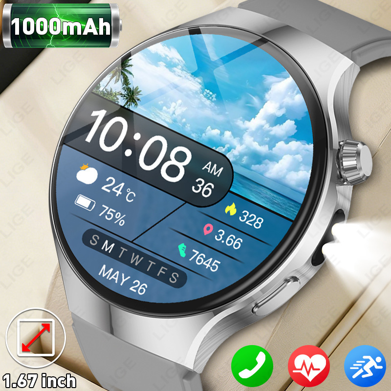 LIGE New Cross-Border Smartwatch with Wireless Calling, Health Monitoring, Sports Watch for Men, 1000mAh Large Capacity LIGE New Cross-Border Smartwatch with Wireless Calling, Health Monitoring, Sports Watch for Men, 1000mAh Large Capacity
