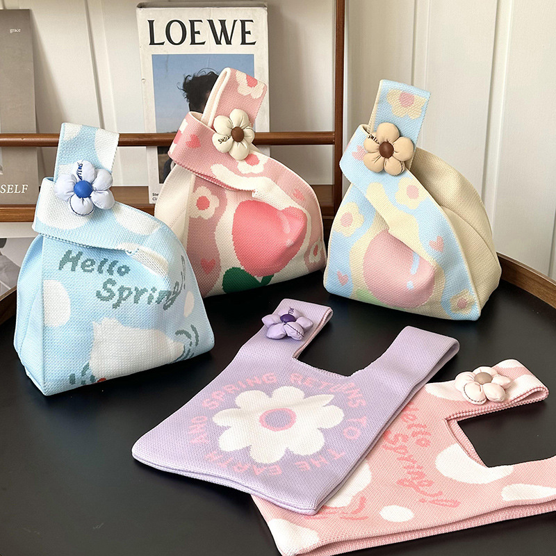 Bolsa de mochila, bolso de mujer universal original de primavera y otoño nuevo nicho bolso de mano de punto con bolso de regalo bolso de mano chaleco