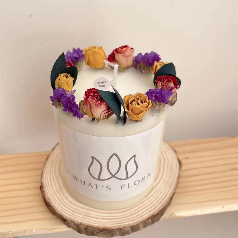 国境を越えたins円柱永生花の花のバラの花の香薫ろうそくの大豆ワックスの置物の家庭装飾|undefined