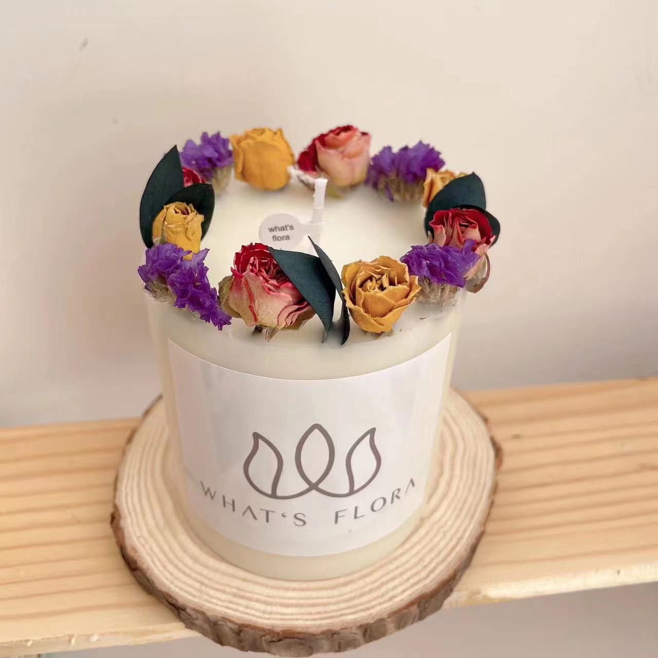 Cross-border ins columnar flor inmortal flor seca rosa en relieve cera de banano cera de soja decoración del hogar