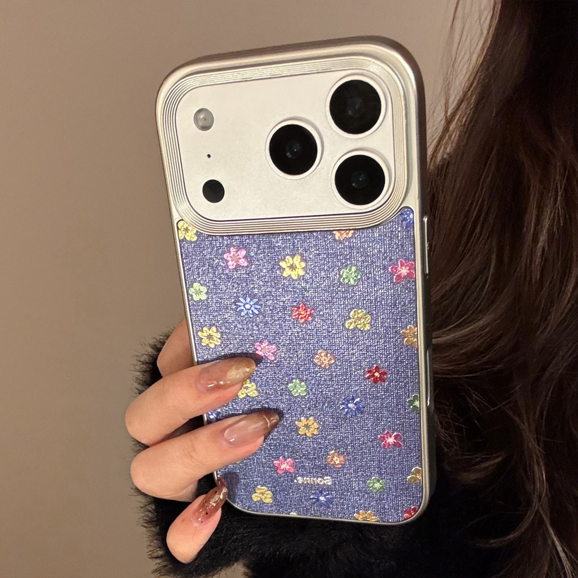Coque de protection en cuir à motifs fleurs pour iphone_voghion.com