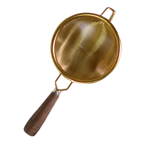 Stainless steel tea drain tea net tea filter creative walnut handle Japanese tea filter Kung Fu tea set accessories wholesale