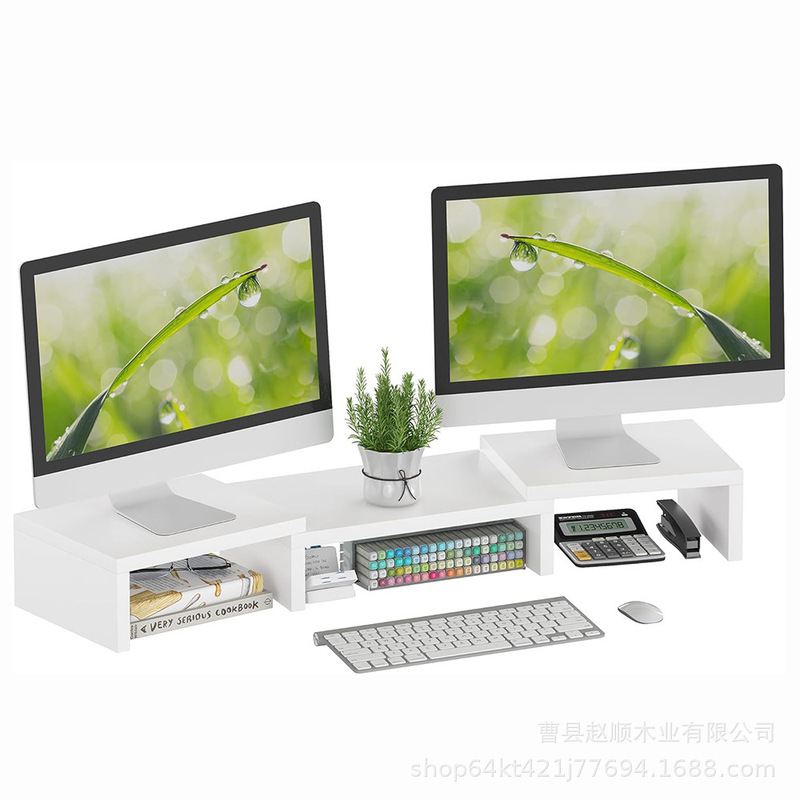 Dual Monitor Stand Computer Stand Rotatable Desktop Printer Storage Rack Laptop Heightening Rack