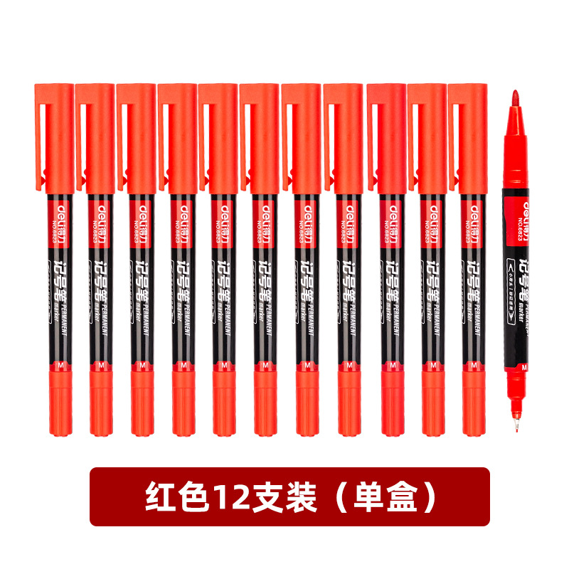 De Li marca de lápiz de línea de gancho para el artista doble cabeza aceite marca impermeable lápiz 6823