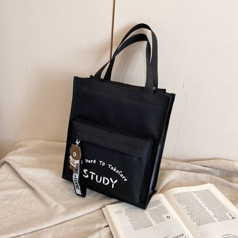 방수 캔버스 A4 도구 가방 남성과 여성을위한 학생 핸드백 어린이 예술 숙제 도구 가방 작은 운반 책 LINGXING