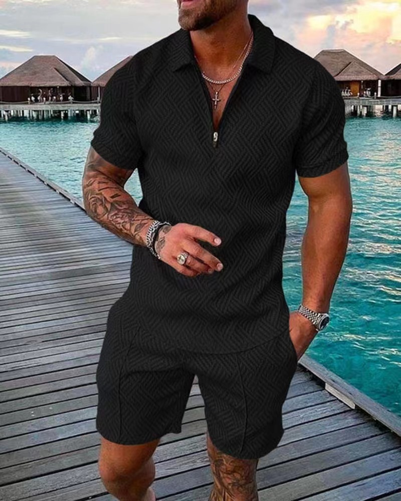 Men's Solid Color Shorts Sets Men's Clothing display picture 5