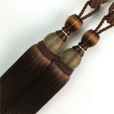 Tie Ball Simple Curtain | Trailer rope/net/strap - deep-coffee-pair-send-small-hook