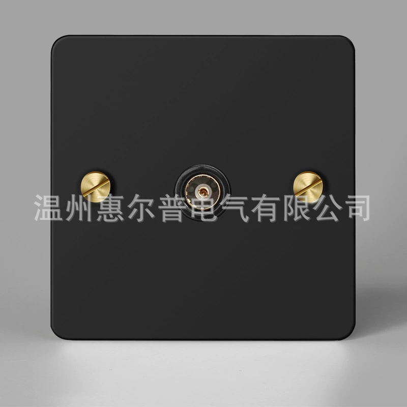 Mounted black retro switch key, light panel stainless steel