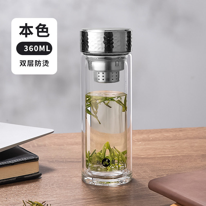 明霞グラス二重厚さ高ホウ素シリコン泡茶コップ携帯耐高温事務カップギフトカップ卸売り|undefined