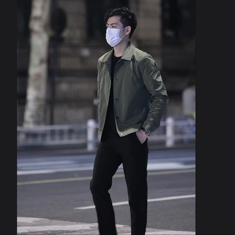 2026 Autumn New Men's Trendy Versatile Jacket Korean Style Slim Fit Stylish Casual Solid Color Turn-Down Collar Top 2026 Autumn New Men's Trendy Versatile Jacket Korean Style Slim Fit Stylish Casual Solid Color Turn-Down Collar Top