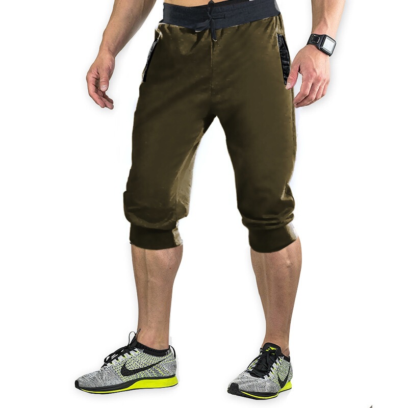 New summer collection: men's cropped athletic and casual jogger pants, slim-fit, elastic, and suitable for fitness activities. Available now