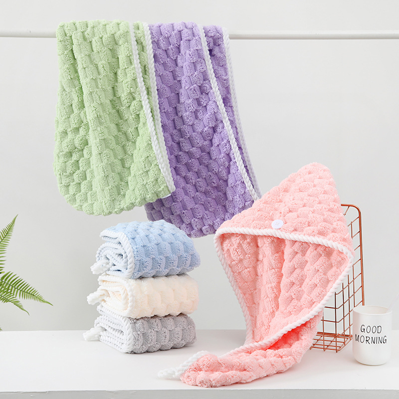 Summer New Cloud Coral Velour Dry Shampoo Hat Soft Water Absorbent Home Use Adult and Children Dry Shampoo Turban