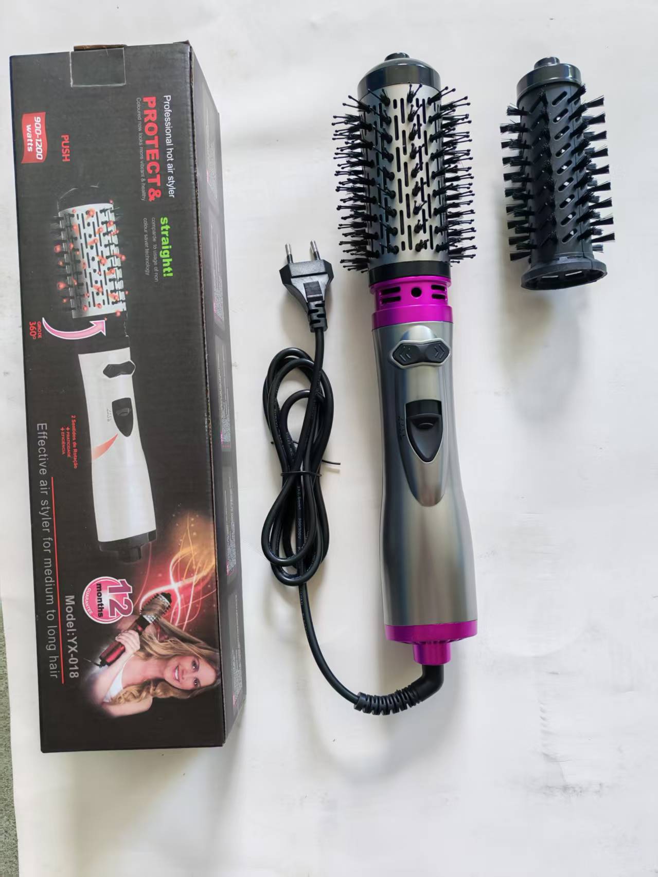 Peine secador de pelo automático transfronterizo para rizar y alisar, peine secador de pelo multifuncional dos en uno, temperatura constante, peine de aire caliente esponjoso y no dañino