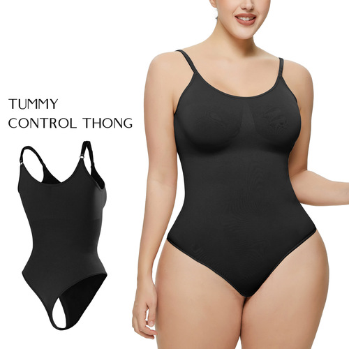 Foreign trade large size seamless one-piece shapewear women's T-shaped tummy control pants corset slimming corset one-piece vest