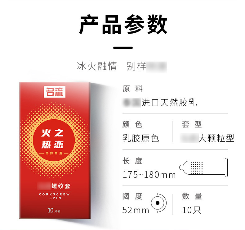 名流避孕套十只装男用安全套颗粒螺纹薄成人用品情趣用品批发详情31