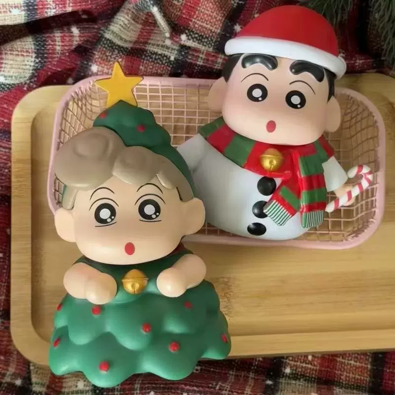 圣诞小新手办雪人小新圣诞树小葵可爱公仔桌面摆件玩偶礼物批发