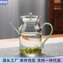 带过滤仿古宋茶壶日式执壶茶具泡绿红茶器透明带盖彩把小号手执壶