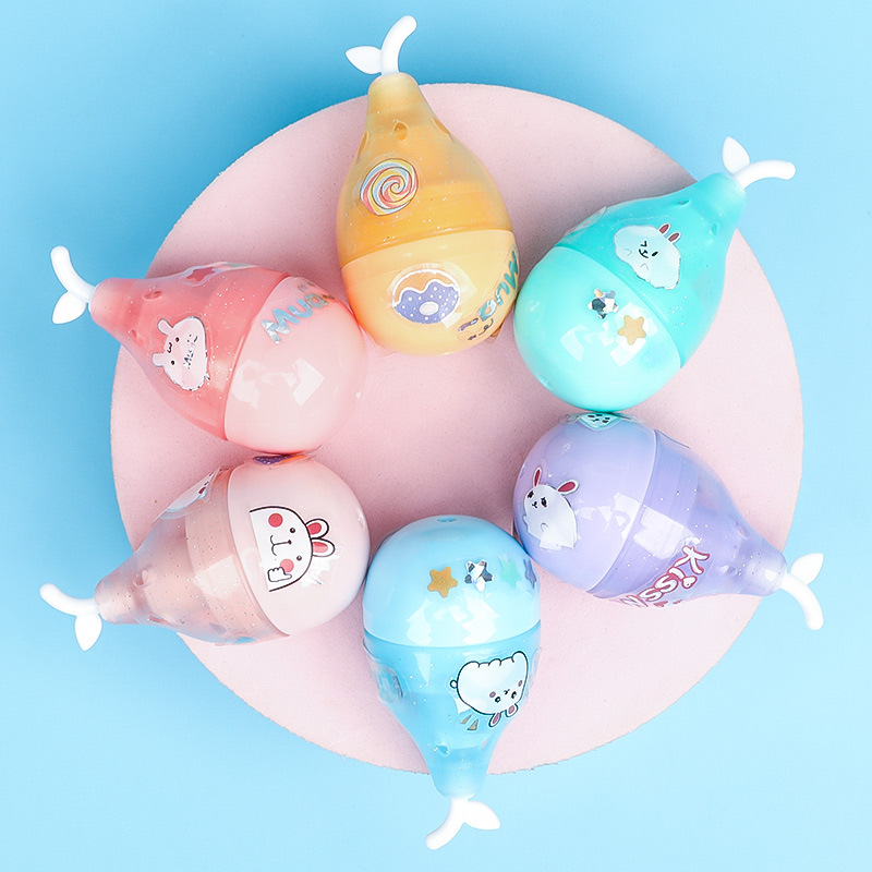 6030 PEAR highlighter estudiante diario pluma marcador lindo etiqueta engomada de la historieta DIY regalo forma highlighter