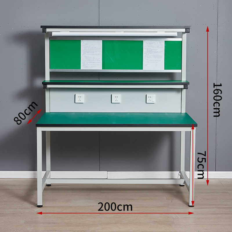 mesa de trabajo antiestático con lámpara de fábrica máquina de moldeo por inyección de línea de ensamblaje mesa de inspección de mesa de mantenimiento de teléfonos móviles mesa de trabajo
