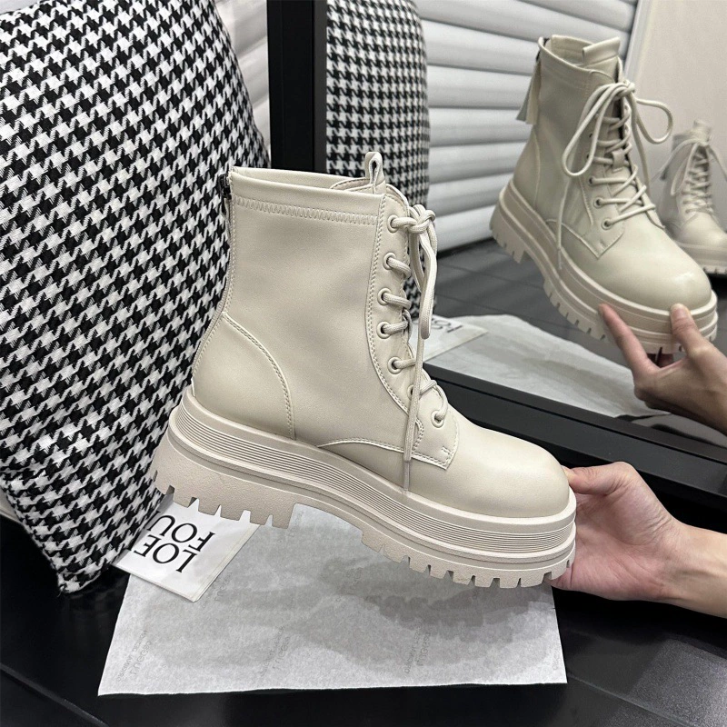 Wilt Boots Martin Женская осень-зима 2024 Новый сетчатый красный дикий низ толстые подошвы повышенные тонкие сапоги маленькие короткие сапоги