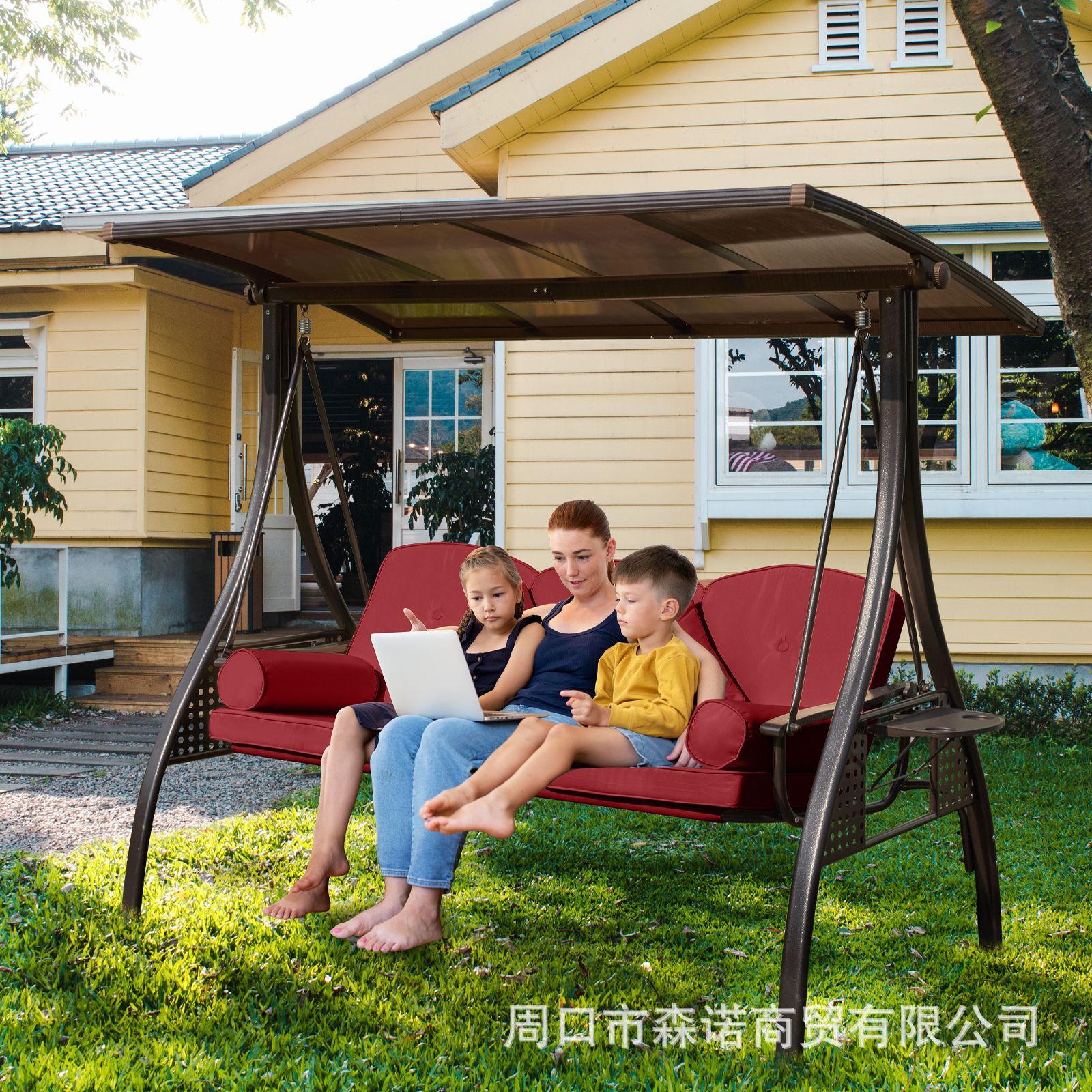 Outdoor Wrought Iron Swing Courtyard Leisure Cradle Outdoor Balcony Garden Home Double Hanging Chair Internet Celebrity Sunshade Rattan Chair