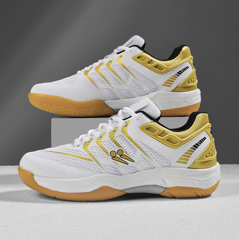 Nuevos zapatos de bádminton de altura baja, zapatos de moda para parejas, zapatos de tenis de mesa de suela gruesa, zapatos de tenis de moda