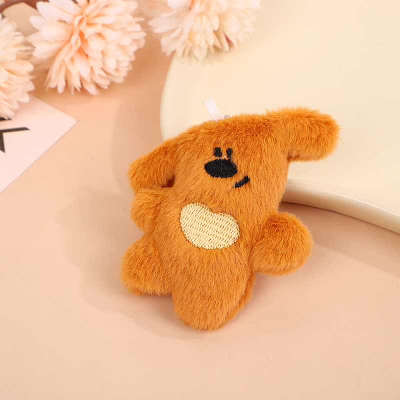漫画の頭が曲がったクマのバッグペンダントぬいぐるみ子犬 diy ブローチアクセサリー親友カップルガールハートペンダント|undefined