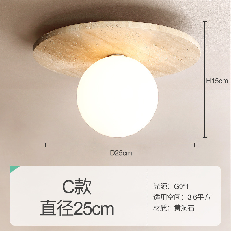 Estilo de seda cueva amarilla lámpara de techo de piedra Arte Creativo nórdico lámpara de techo pasillo japonés entrada B & B balcón