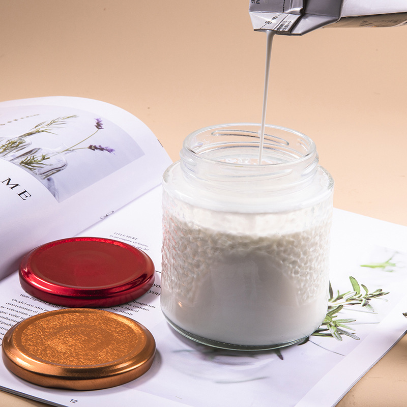 Bird's nest bottle with tin lid, glass storage jar, Sichuan pepper fish collagen bottle, multi-specification glass jar, fresh stewed orange peel sealed bottle