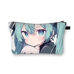 新款初音未來化妝包學生兒童卡通防水收納包大容量便攜式洗漱包批