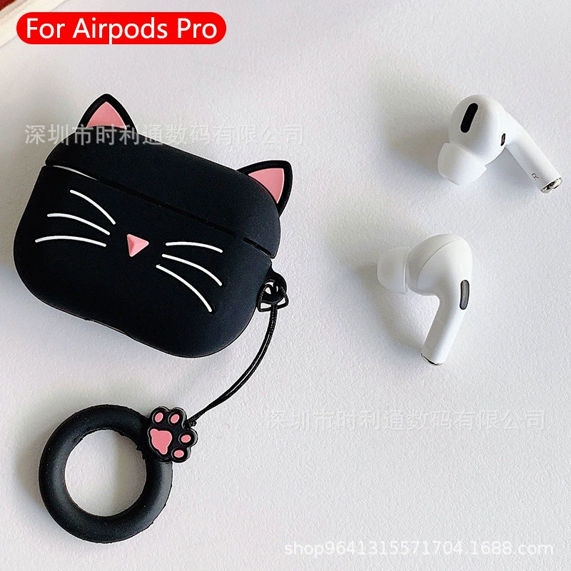 Силиконовый карманный защитный чехол для картинок (Apple AirPods, несколько моделей), милый чехол с карабином