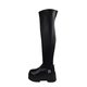 British Gentle Boots Women's 2024 New Autumn Black Over-the-Knee Thick Leg Retro Thick Heel Small Knight Boots