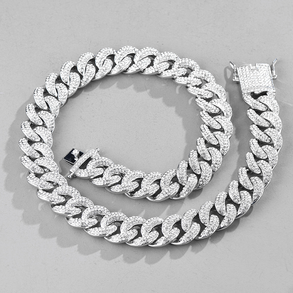 European hipster fashion hip-hop punk diamonds gold silver chain