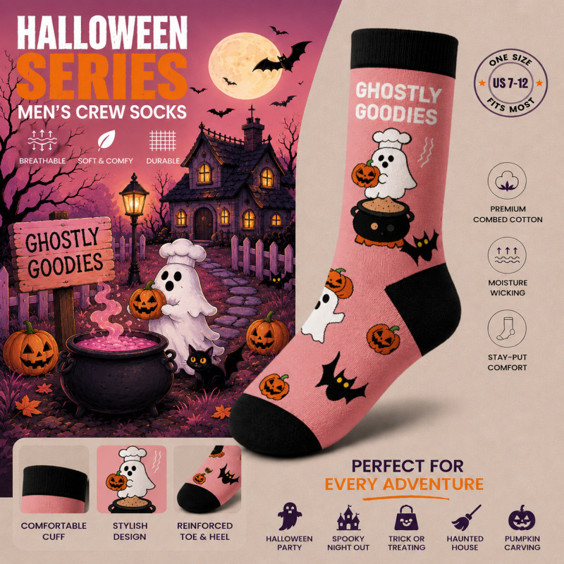 Cross-Border Trendy Halloween Socks, New Autumn and Winter Fashion Mid-Calf Socks, Popular Holiday Atmosphere Socks for Women