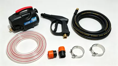 High-Pressure Cleaning Machine for Home Car washing machine - machine-8m-inletoutlet-pipe-short-nozzle