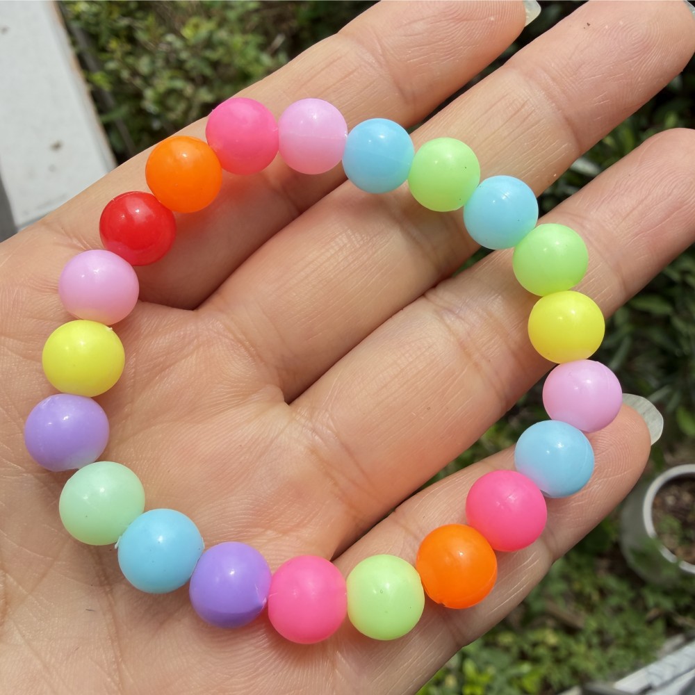 8MM 컬러 라운드 비드 팔찌, 색상 조합 무작위