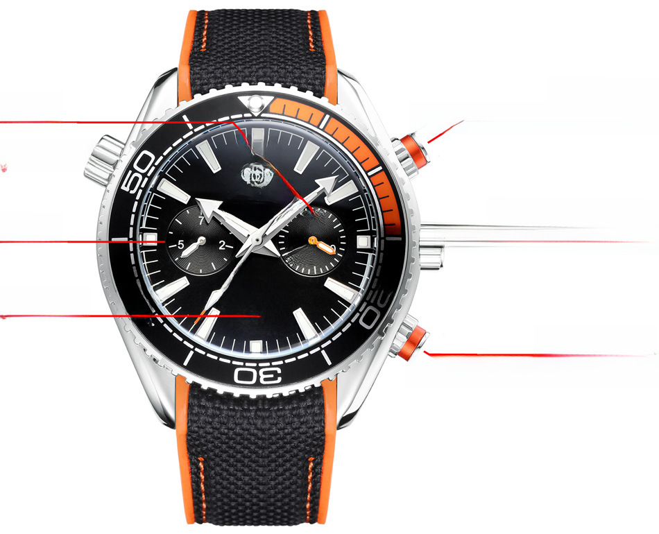 Montre automatique mécanique lumineuse en toile et caoutchouc pour homme, multifonctionnelle, montre automatique_voghion.com